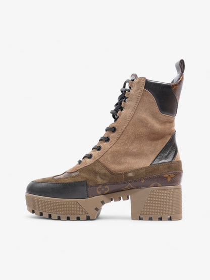 Louis Vuitton Laureate Desert Boot Beige / Monogram / Black Suede EU 37.5 UK 4.5