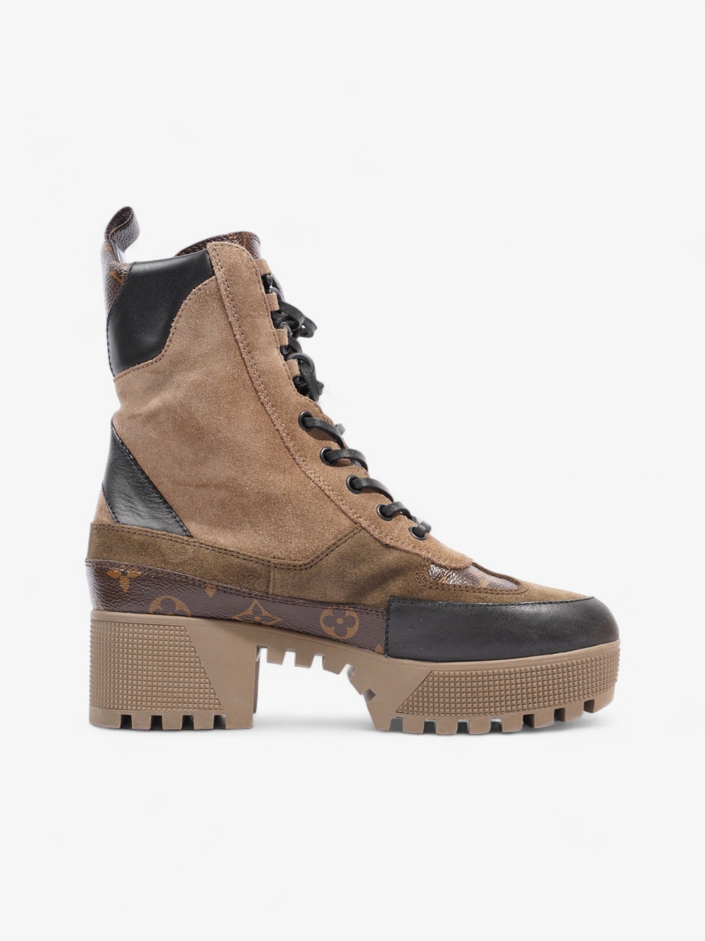 Louis Vuitton Laureate Desert Boot Beige / Monogram / Black Suede EU 37.5 UK 4.5