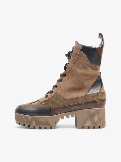 Louis Vuitton Laureate Desert Boot Beige / Monogram / Black Suede EU 37.5 UK 4.5