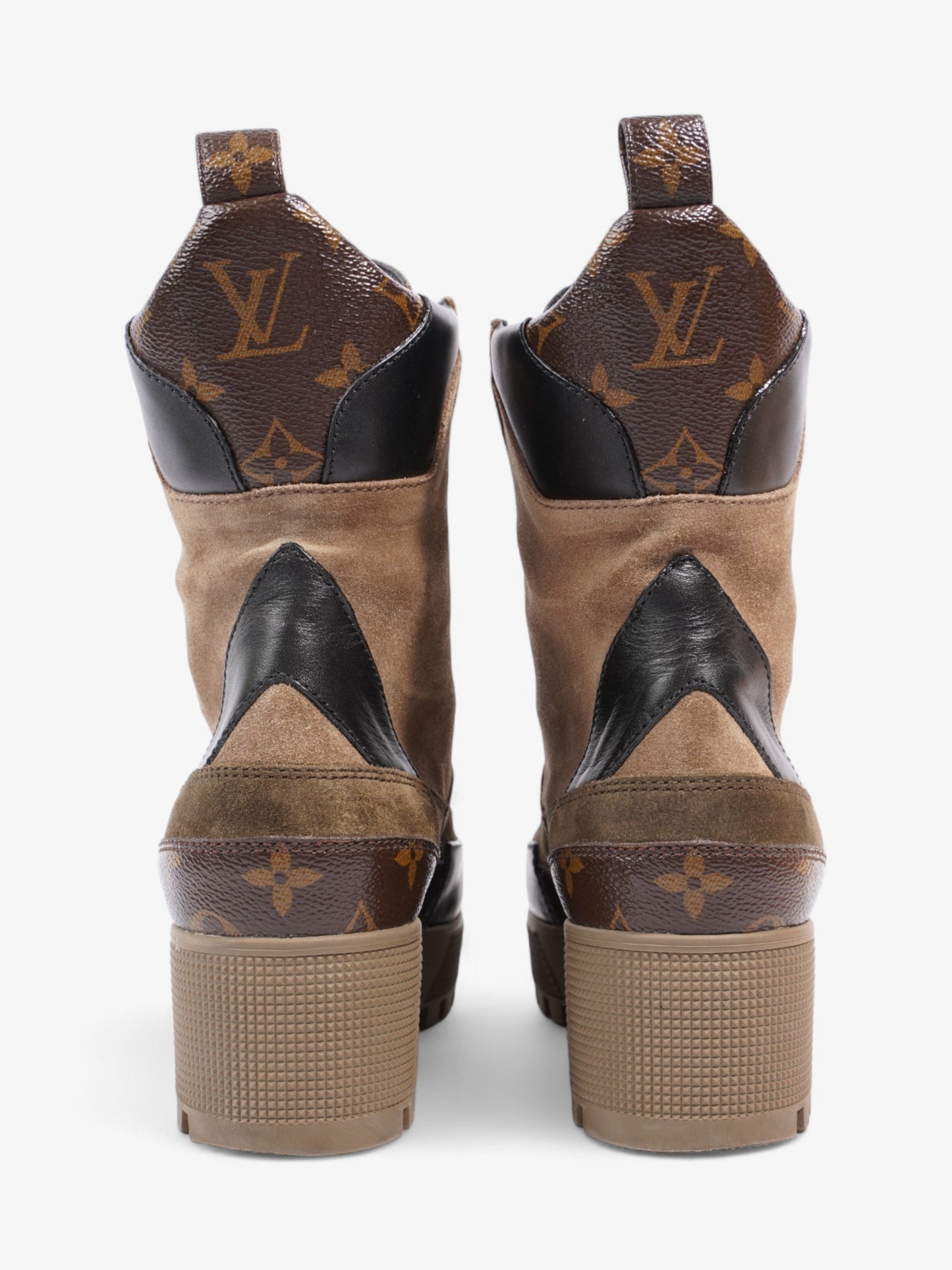 Louis Vuitton Laureate Desert Boot Beige / Monogram / Black Suede EU 37.5 UK 4.5