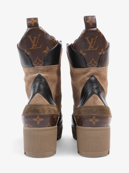 Louis Vuitton Laureate Desert Boot Beige / Monogram / Black Suede EU 37.5 UK 4.5