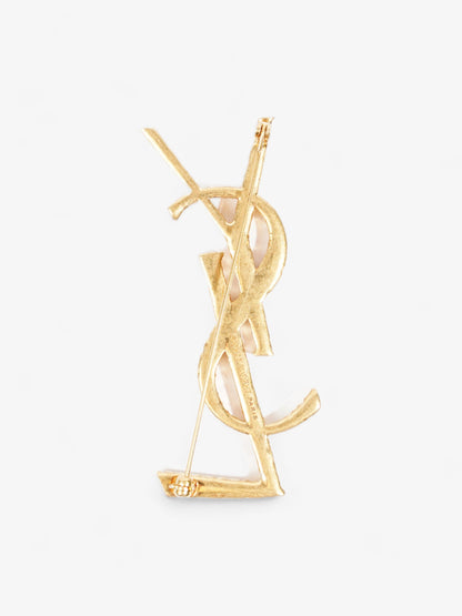Saint Laurent Cassandre YSL Brooch Gold Brass
