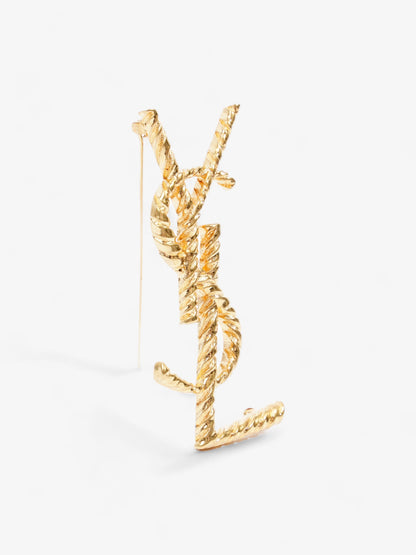 Saint Laurent Cassandre YSL Brooch Gold Brass