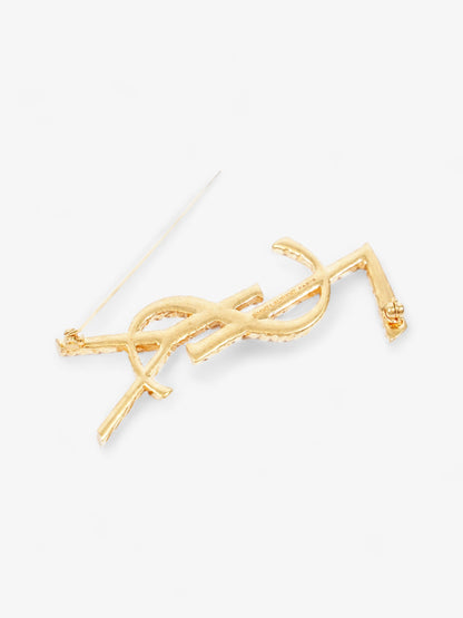 Saint Laurent Cassandre YSL Brooch Gold Brass
