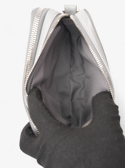 Christian Dior Zipped Pouch With Strap Grey CD Diamond Coated Canvas