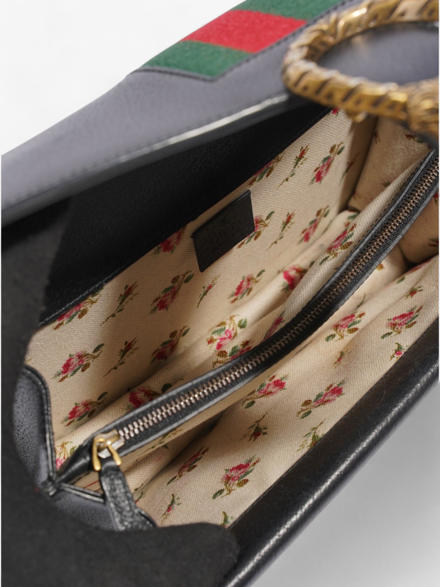 Gucci Dionysus Black / Red / Green Leather Small