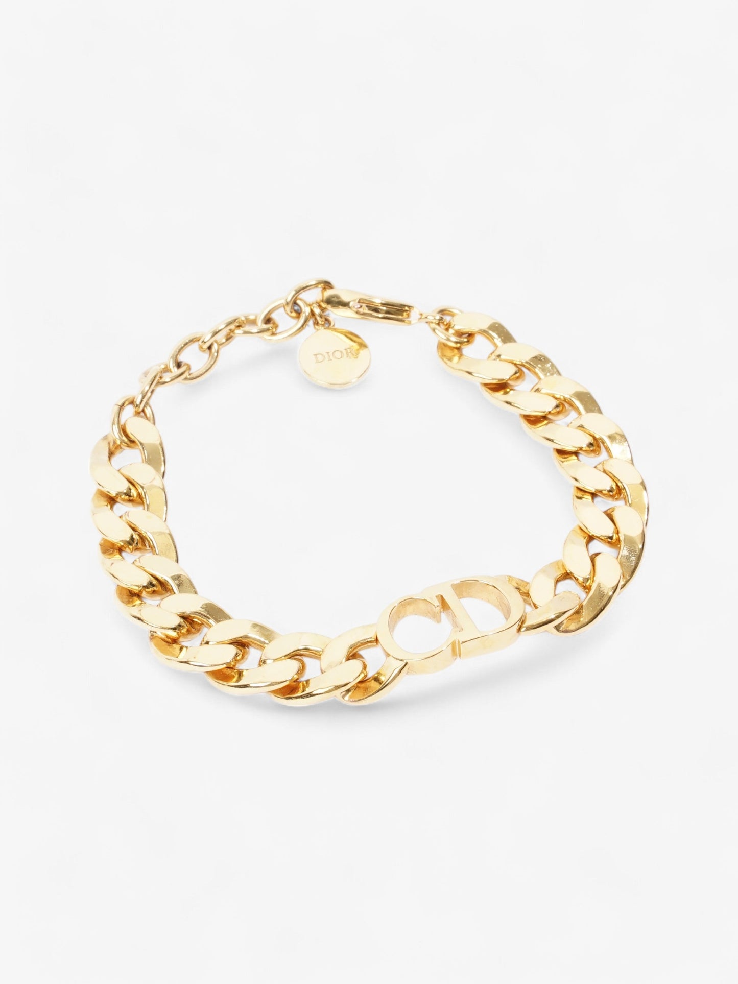 Christian Dior CD Chain Bracelet Gold Base Metal