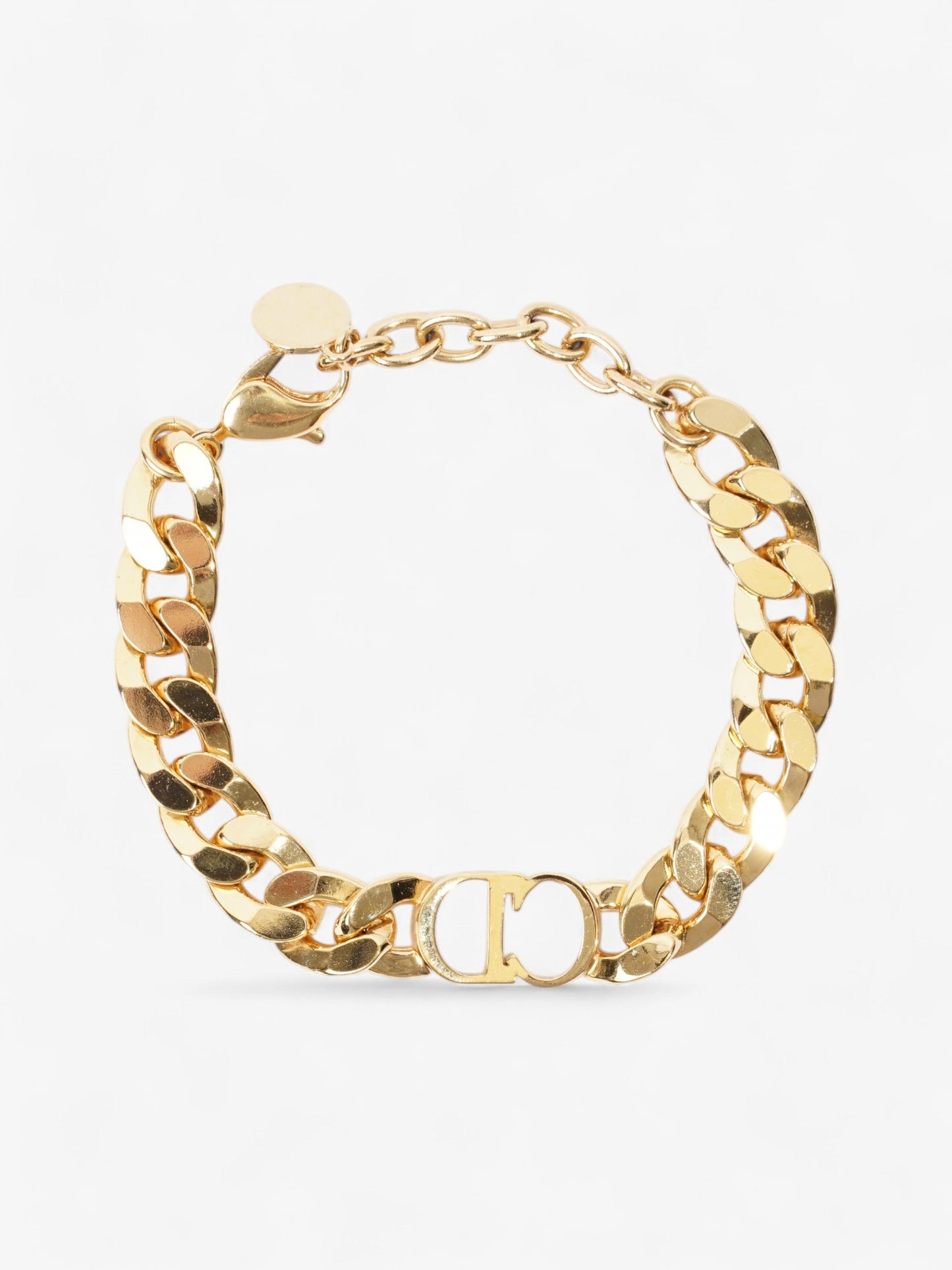 Christian Dior CD Chain Bracelet Gold Base Metal