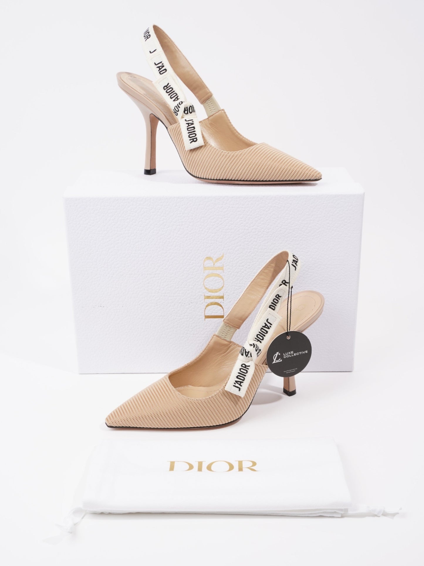 Christian Dior J'Adior Heel 100 Nude Cotton EU 38 UK 5