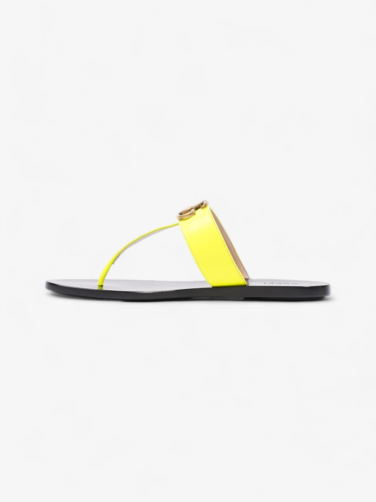 Gucci Thong Sandals with Double G Fluorescent Yellow  Leather EU 38.5 UK 5.5