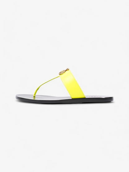 Gucci Thong Sandals with Double G Fluorescent Yellow  Leather EU 38.5 UK 5.5