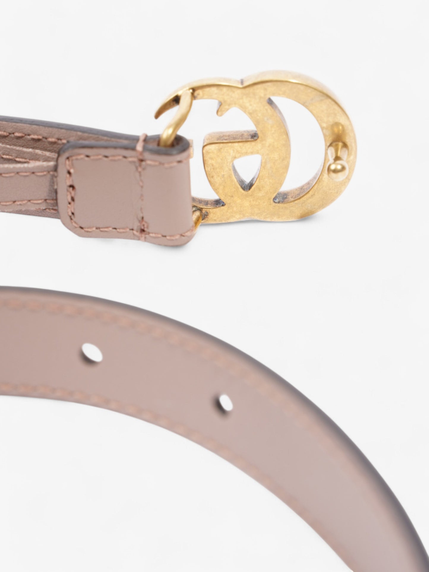 Gucci GG Marmont Thin Belt Dusty Pink / Gold Leather 70cm / 28"
