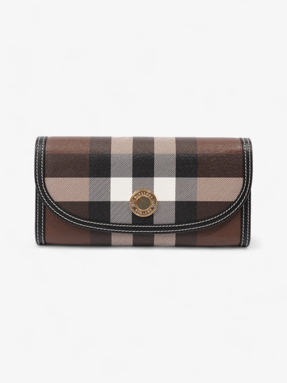 Burberry Continental Wallet Dark Birch Brown Polyurethane