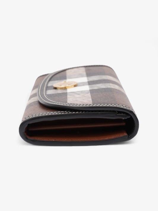 Burberry Continental Wallet Dark Birch Brown Polyurethane
