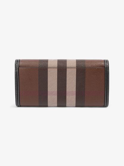 Burberry Continental Wallet Dark Birch Brown Polyurethane