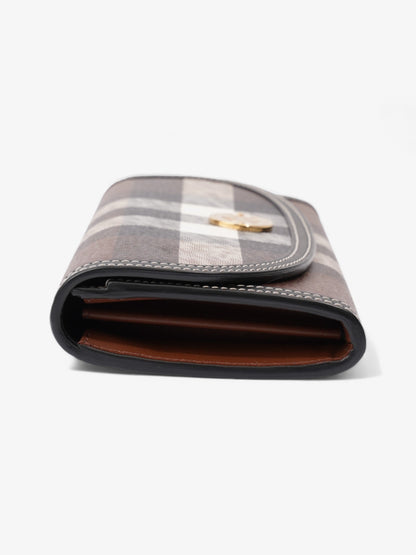 Burberry Continental Wallet Dark Birch Brown Polyurethane