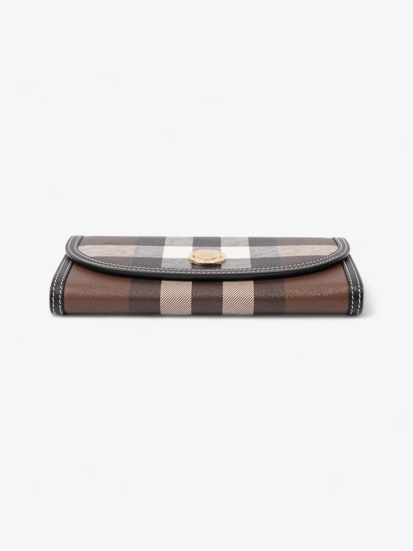 Burberry Continental Wallet Dark Birch Brown Polyurethane