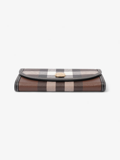 Burberry Continental Wallet Dark Birch Brown Polyurethane