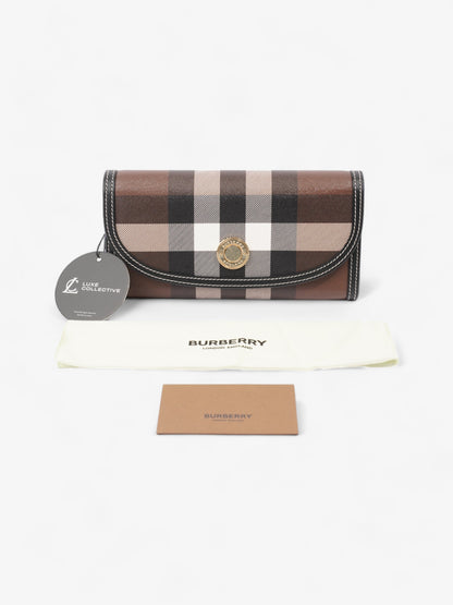 Burberry Continental Wallet Dark Birch Brown Polyurethane