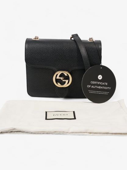 Gucci Dollar Interlocking G Black Calfskin Leather Small