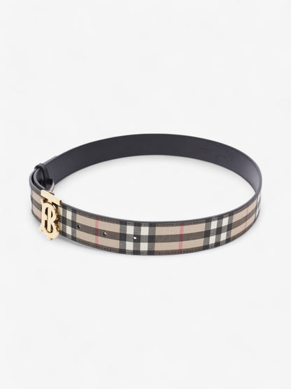 Burberry TB Belt Vintage Check / Light Gold Canvas Medium - 104cm