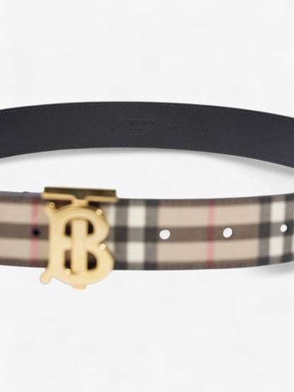 Burberry TB Belt Vintage Check / Light Gold Canvas Medium - 104cm