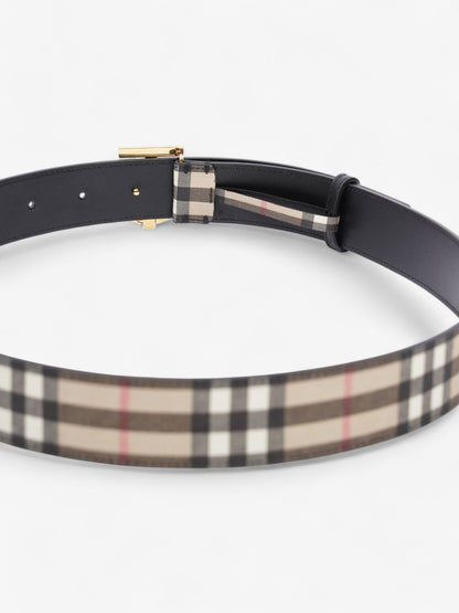 Burberry TB Belt Vintage Check / Light Gold Canvas Medium - 104cm