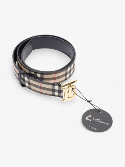 Burberry TB Belt Vintage Check / Light Gold Canvas Medium - 104cm
