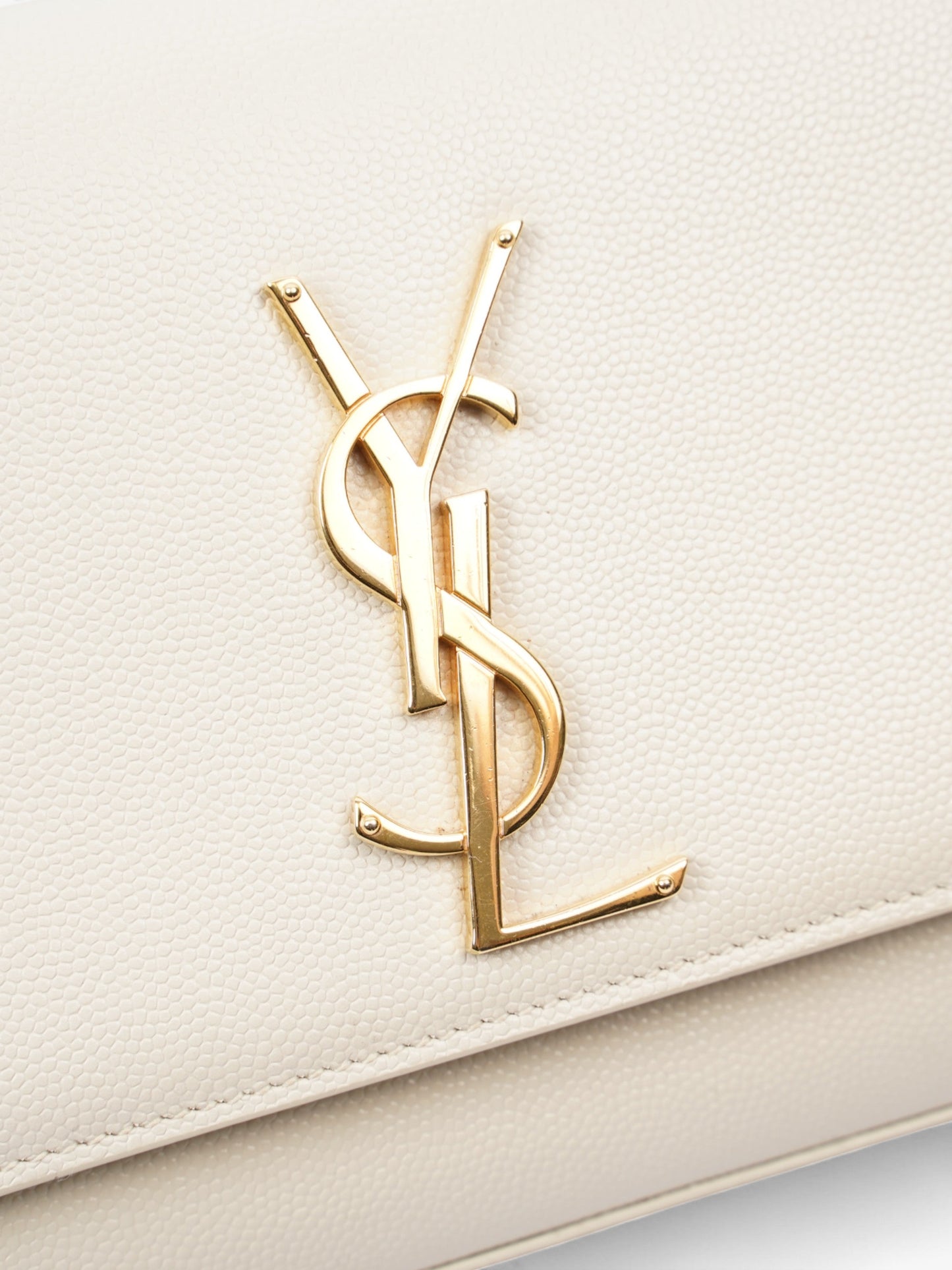 Saint Laurent Kate Bag Cream Leather Small