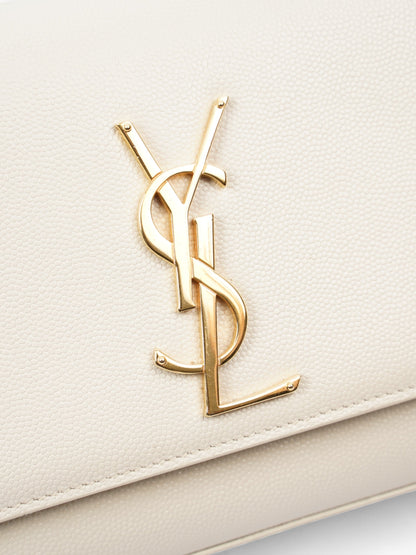 Saint Laurent Kate Bag Cream Leather Small
