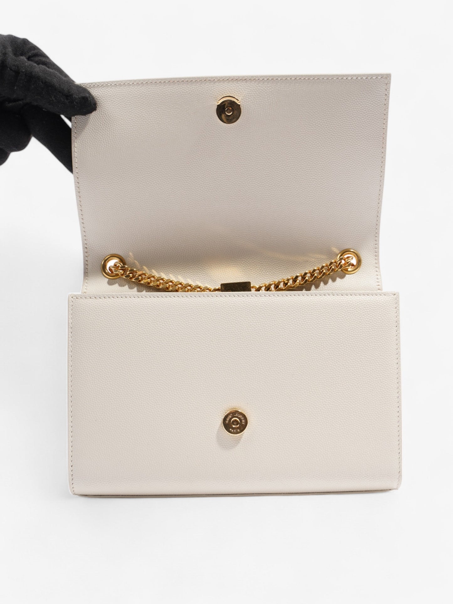 Saint Laurent Kate Bag Cream Leather Small