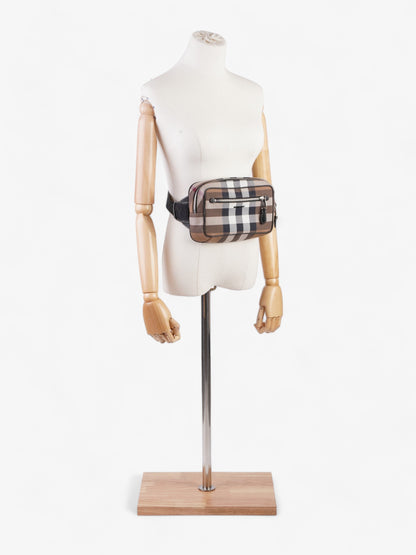 Burberry Double Zip Belt Bag Dark Birch Brown Cotton