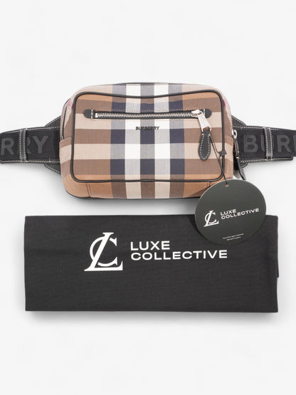 Burberry Double Zip Belt Bag Dark Birch Brown Cotton