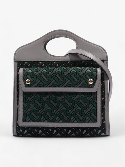 Burberry TB Pocket Bag Grey / Green Leather