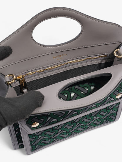 Burberry TB Pocket Bag Grey / Green Leather