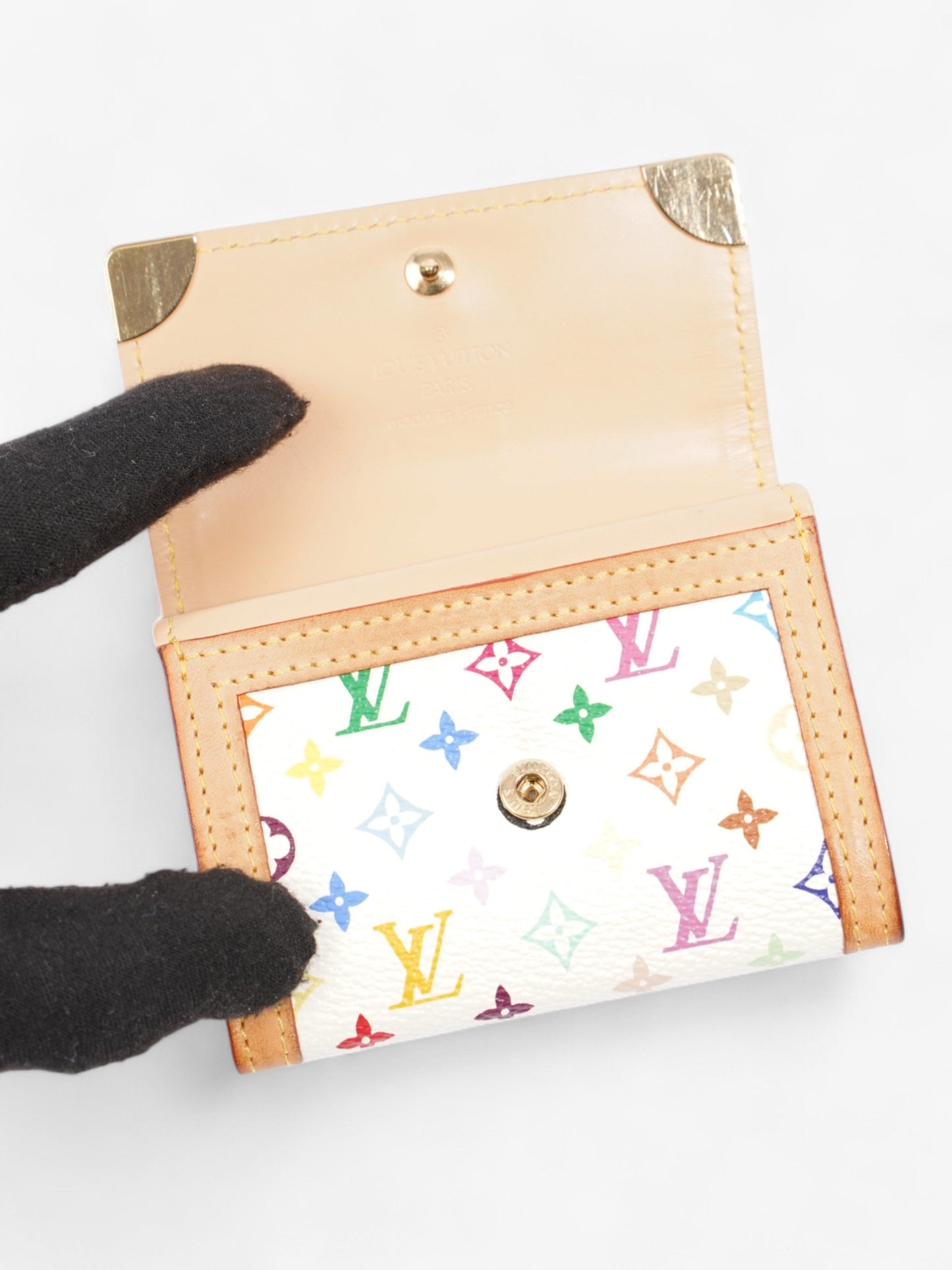 Louis Vuitton Porte Monnaie Monogram Multicolour / White Canvas