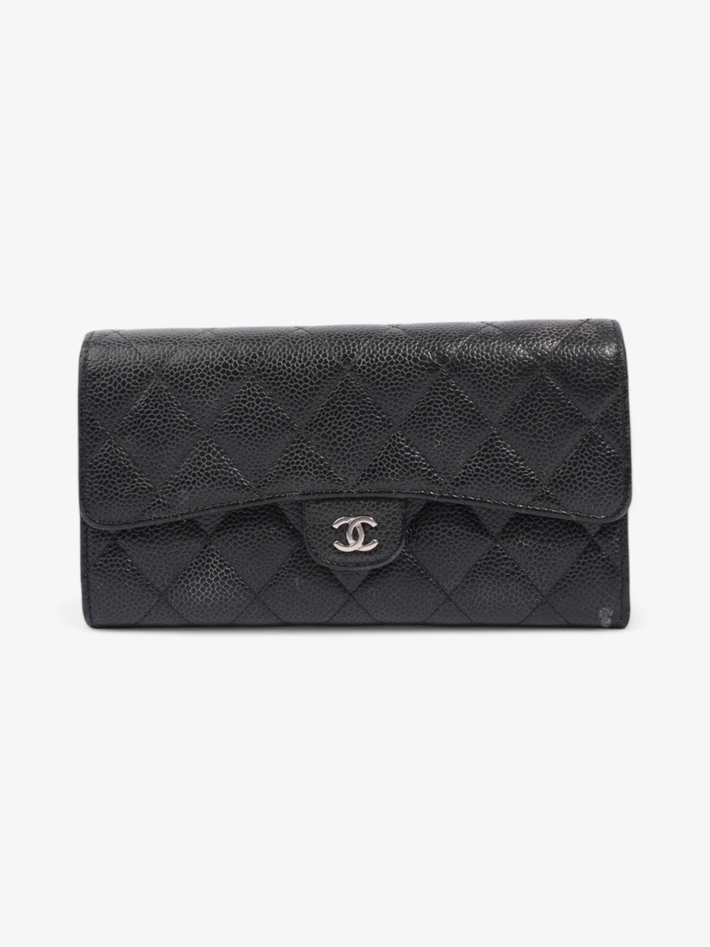 Chanel Classic Long Flap Wallet Black Caviar Leather