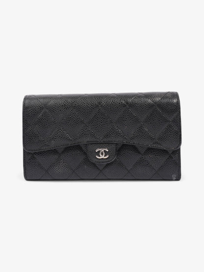 Chanel Classic Long Flap Wallet Black Caviar Leather