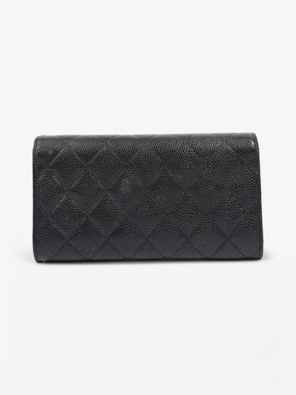 Chanel Classic Long Flap Wallet Black Caviar Leather