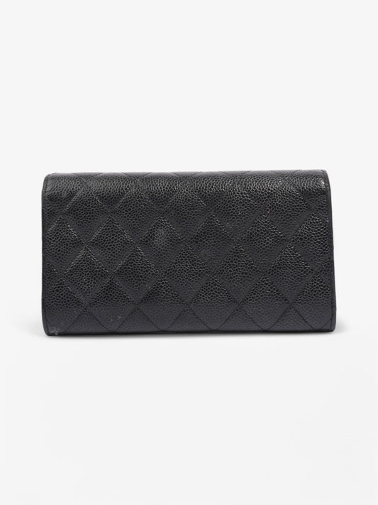 Chanel Classic Long Flap Wallet Black Caviar Leather