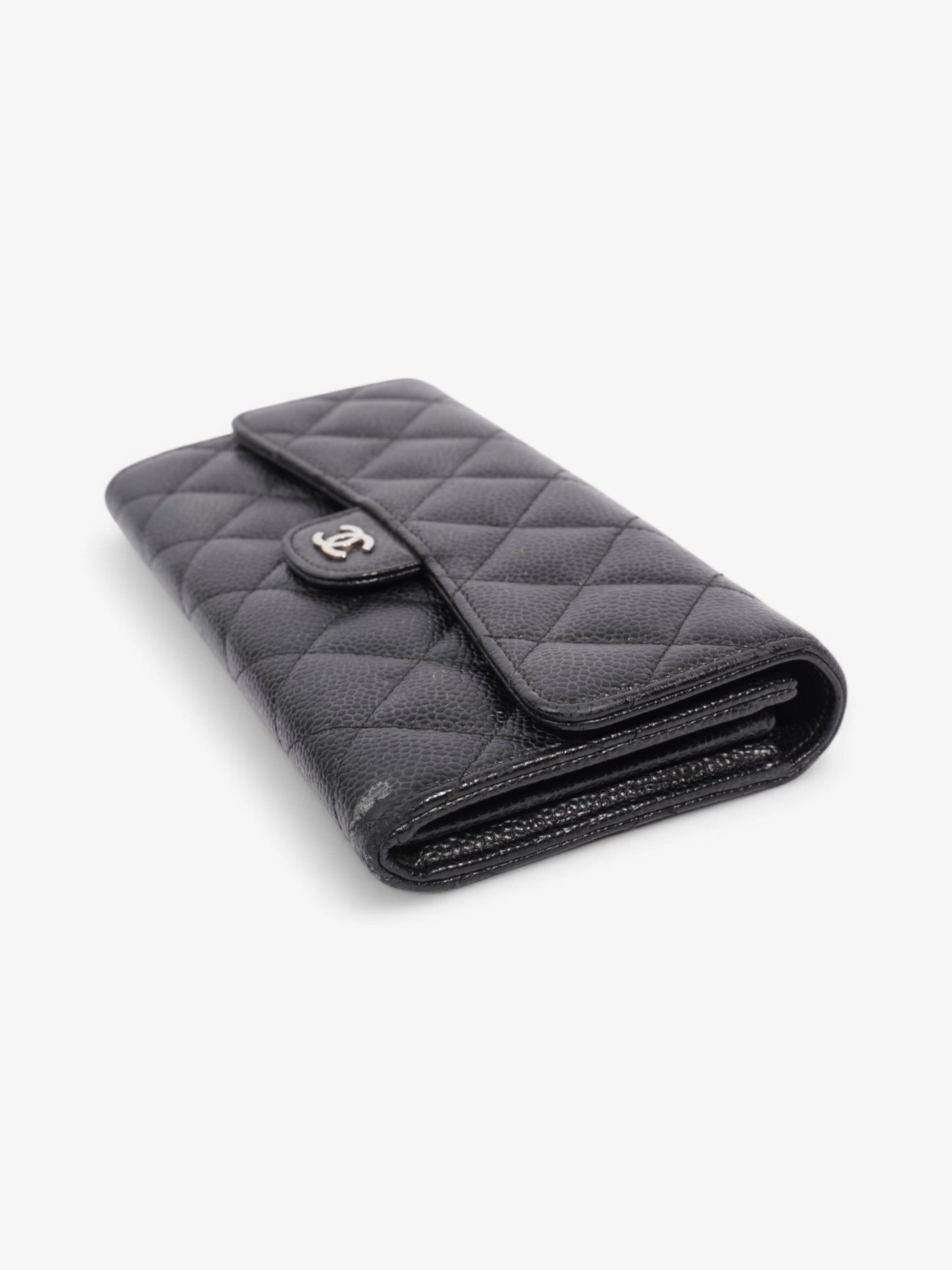 Chanel Classic Long Flap Wallet Black Caviar Leather