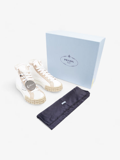 Prada Garbadine High Tops White / Beige Canvas EU 38 UK 5