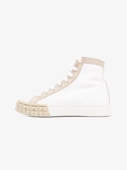 Prada Garbadine High Tops White / Beige Canvas EU 38 UK 5