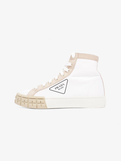 Prada Garbadine High Tops White / Beige Canvas EU 38 UK 5