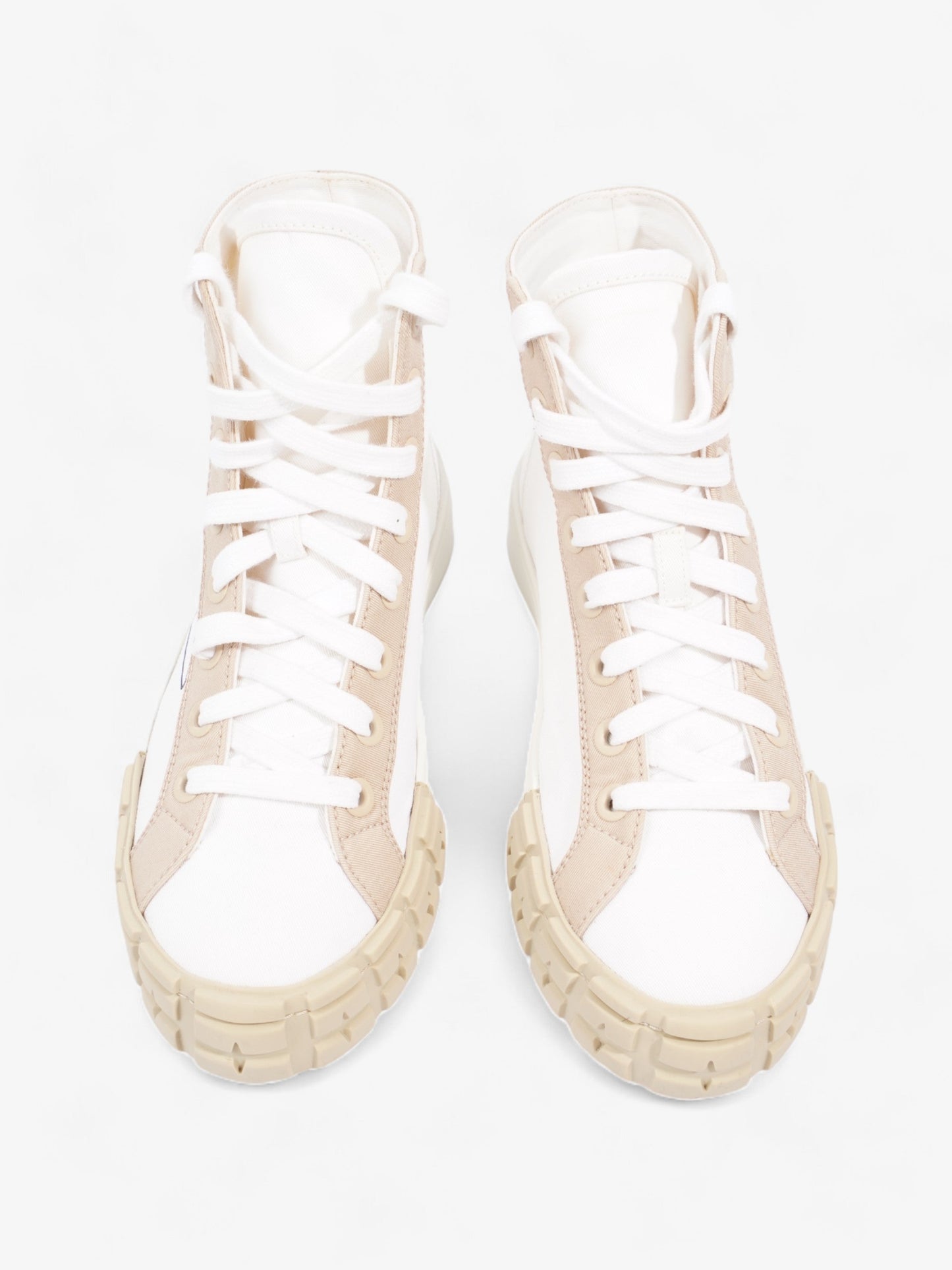 Prada Garbadine High Tops White / Beige Canvas EU 38 UK 5