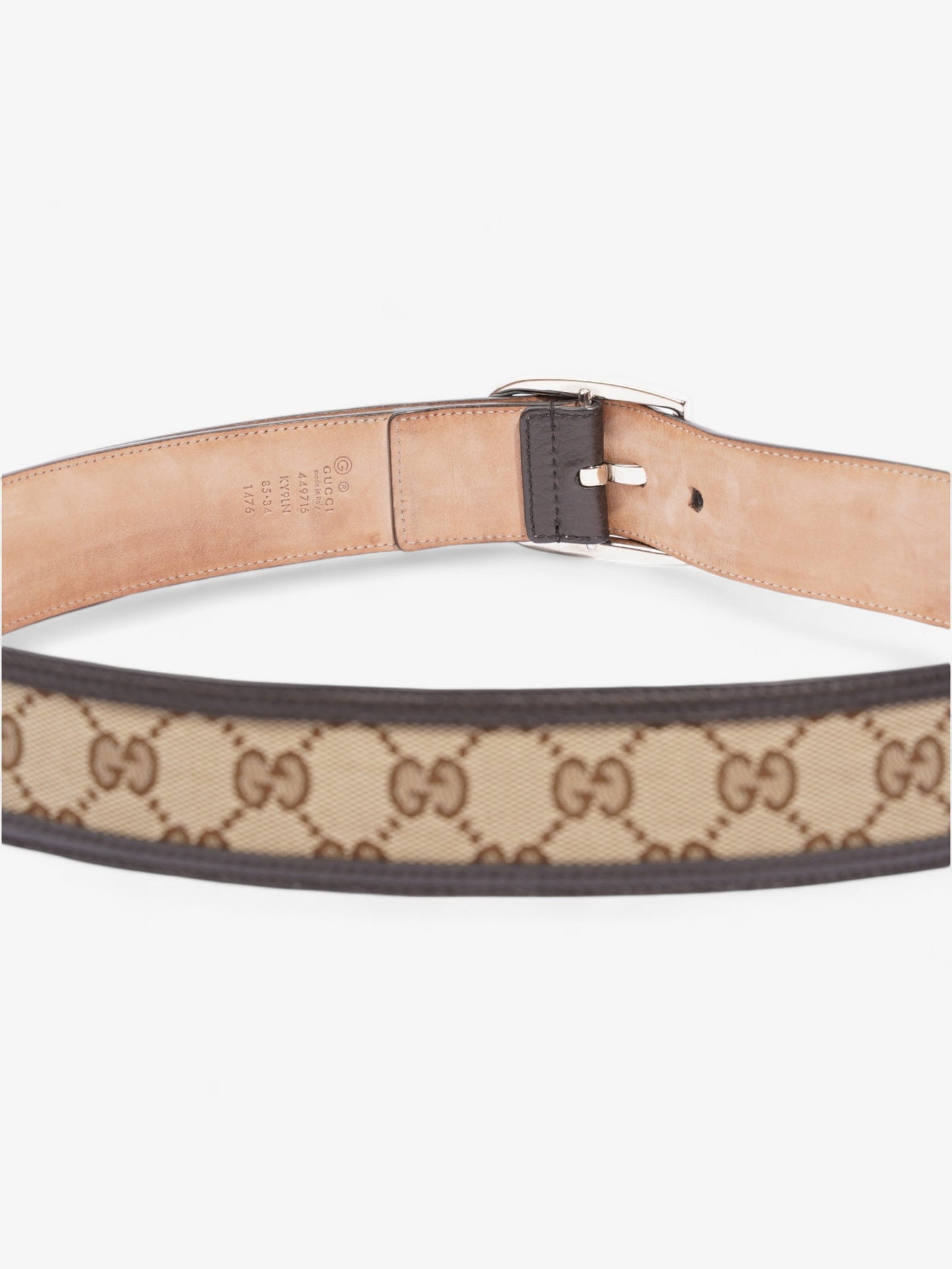 Gucci GG Belt GG Supreme / Brown / Beige Canvas 85cm / 34"