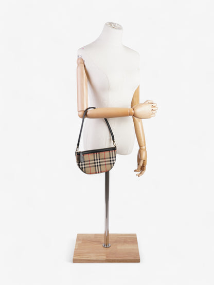 Burberry Check Shoulder Bag Vintage Check / Black Cotton
