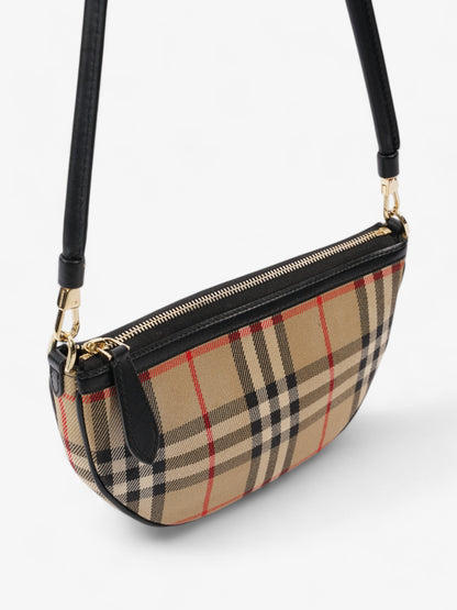 Burberry Check Shoulder Bag Vintage Check / Black Cotton