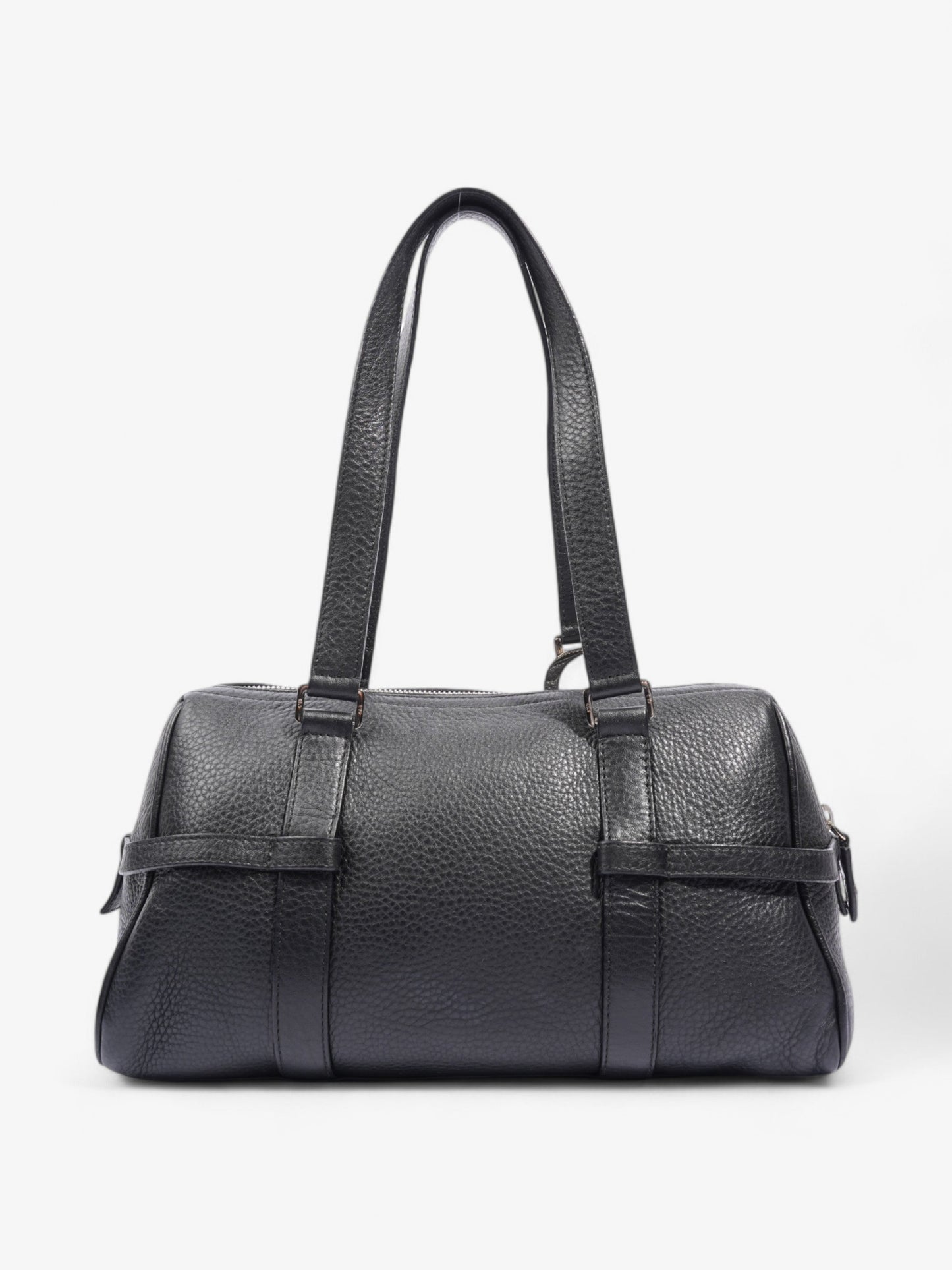 Christian Dior Logo Charms Boston Black Calfskin Leather