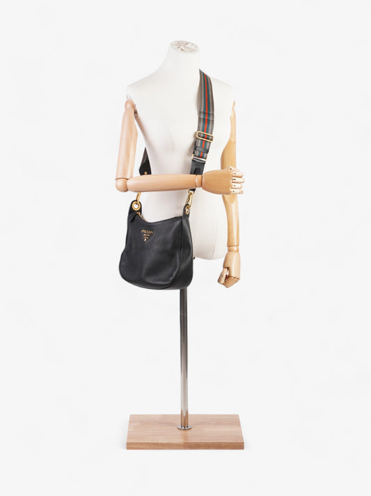 Prada Vitello Phenix Black Leather Medium